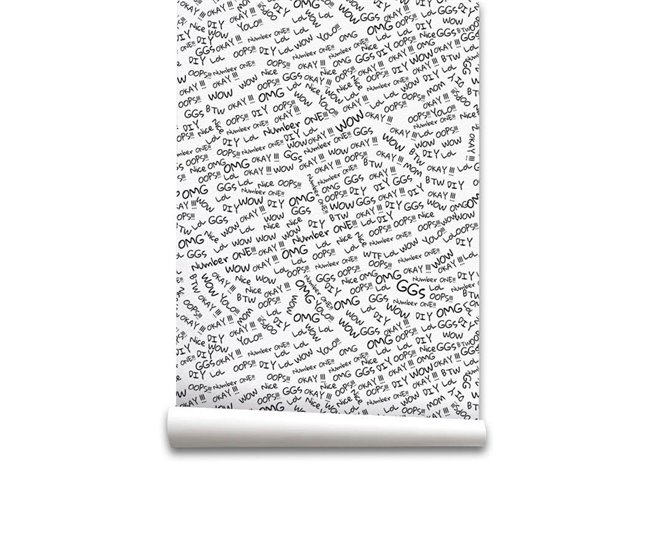 Conforama Papel pintado Infantil Lol Lol - Blanco - 1 rollo 55 x 300 cm