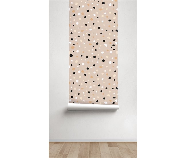 Conforama Papel Pintado Infantil Motas Motas - Beige - 1 Rollo 55 X 300 Cm