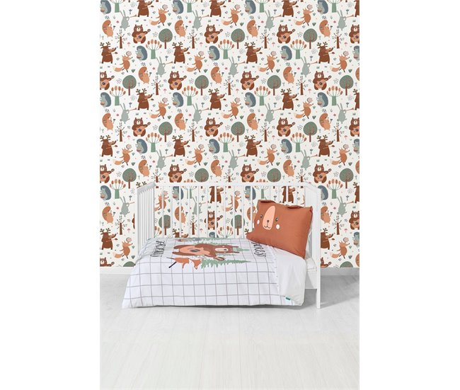Conforama Papel Pintado Infantil Oso Bosque OsoBosque - Multicolor - 1 Rollo 55 X 300 Cm