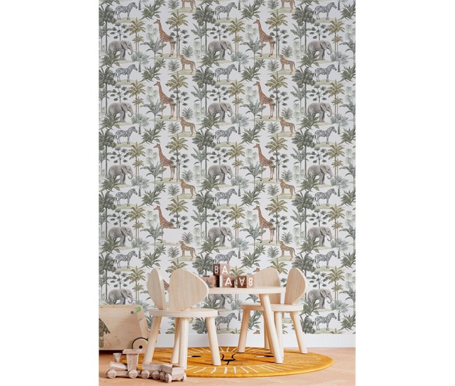 Conforama Papel Pintado Infantil Selva Selva - Multicolor - 1 Rollo 55 X 300 Cm