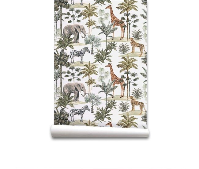 Conforama Papel pintado Infantil Selva Selva - Multicolor - 1 rollo 55 x 300 cm