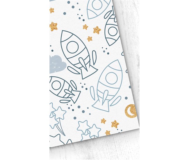 Conforama Papel pintado Infantil Space Space - Azul - 1 rollo 55 x 300 cm