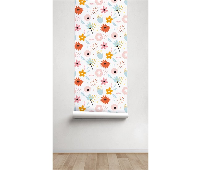 Conforama Papel Pintado Infantil Sprint Flowers SprintFlowers - Multicolor - 1 Rollo 55 X 300 Cm