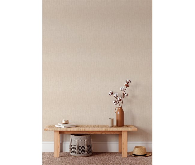 Conforama Papel Pintado Linen Linen - Beige - 1 Rollo 55 X 300 Cm