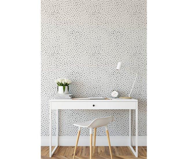 Conforama Papel Pintado Manchitas Manchitas - Blanco - 1 Rollo 55 X 300 Cm