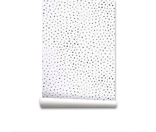 Conforama Papel pintado Manchitas Manchitas - Blanco - 1 rollo 55 x 300 cm