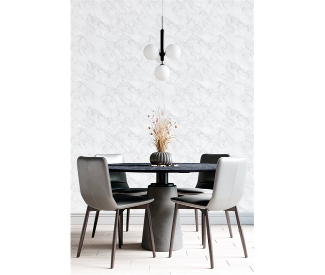 Conforama Papel Pintado Marmol Marmol - Blanco - 1 Rollo 55 X 300 Cm