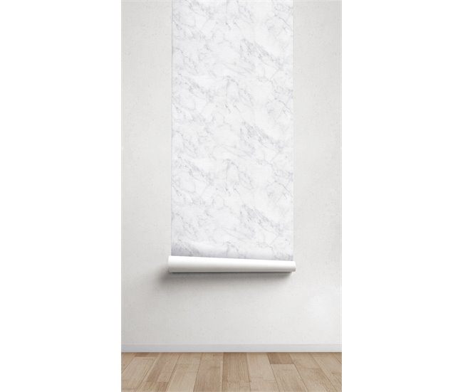 Conforama Papel Pintado Marmol Marmol - Blanco - 1 Rollo 55 X 300 Cm