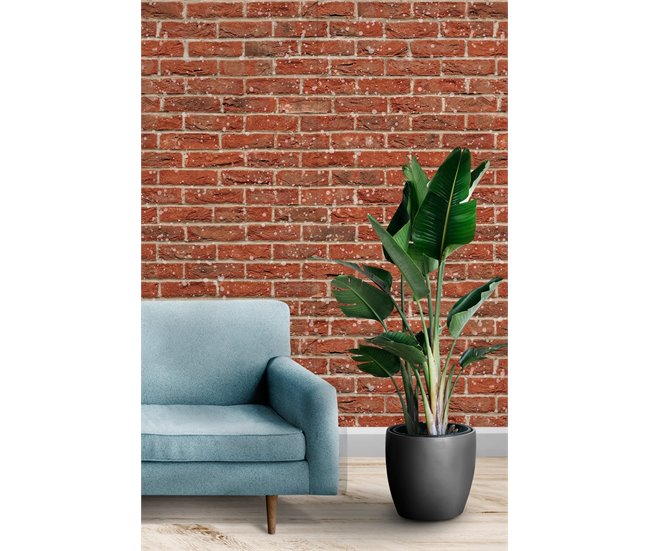 Conforama Papel Pintado Painted Brick PaintedBrick - Rojo - 1 Rollo 55 X 300 Cm