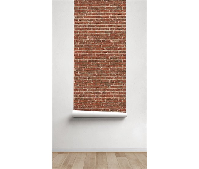 Conforama Papel Pintado Painted Brick PaintedBrick - Rojo - 1 Rollo 55 X 300 Cm