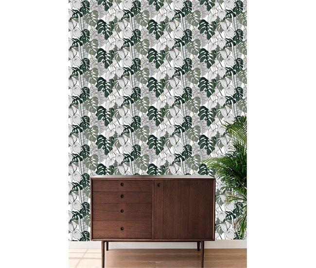 Conforama Papel Pintado Palma Palma - Verde - 1 Rollo 55 X 300 Cm