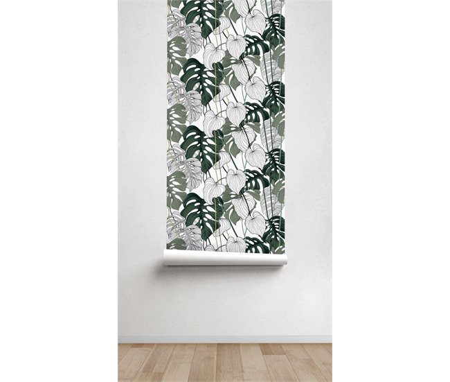 Conforama Papel Pintado Palma Palma - Verde - 1 Rollo 55 X 300 Cm