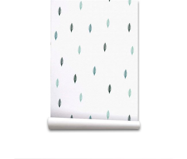 Conforama Papel pintado Pine Pine - Blanco - 1 rollo 55 x 300 cm