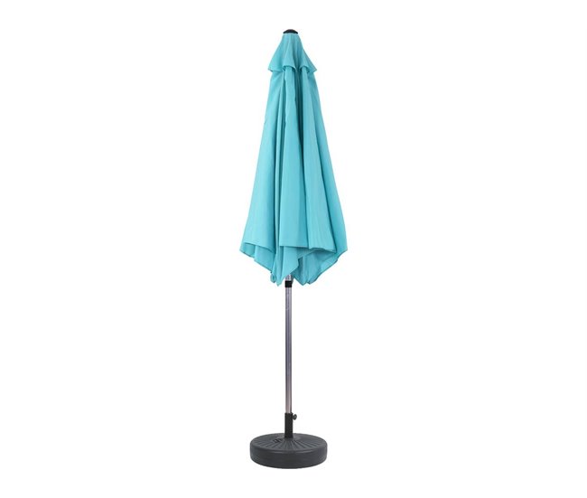 Conforama Parasol De Jardín Aluminio "Sol" – Azul - Ø3m Con Base