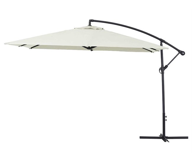 Conforama Parasol de jardín en aluminio "Ilios 3" - cuadrada - 3 x 3 m - Crudo