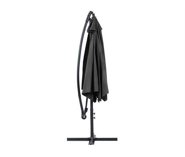 Conforama Parasol De Jardín Exéntrico En Aluminio ILIOS - Circular - Ø 3 M - Negro