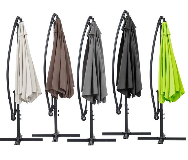 Conforama Parasol De Jardín Exéntrico En Aluminio ILIOS - Circular - Ø 3 M - Negro