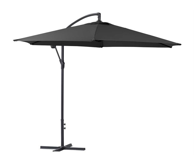 Conforama Parasol de jardín exéntrico en aluminio ILIOS - Circular - Ø 3 m - Negro