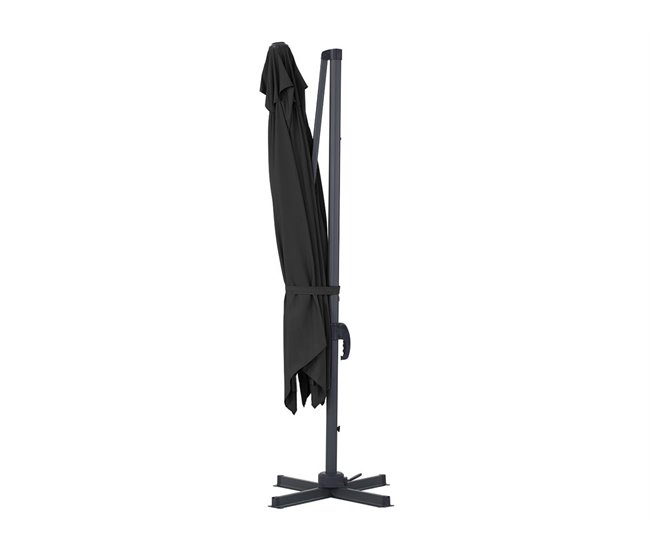 Conforama Parasol Lateral De Jardín En Aluminio - Sun 3 - Cuadrado - 3 X 3 M - Negro