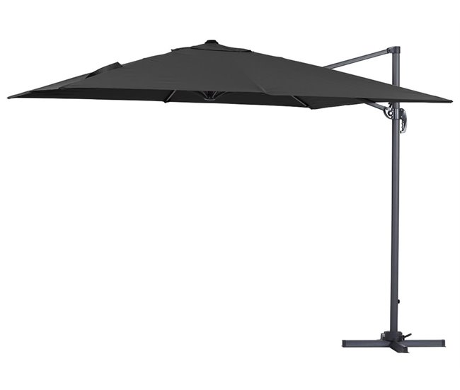 Conforama Parasol lateral de jardín en aluminio - Sun 3 - Cuadrado - 3 x 3 m - Negro