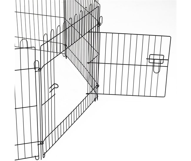 Conforama PawHut Parque De Juegos Para Perros 8 Paneles 71x61 Cm Plegables Jaula Metálica Para Mascotas Con Puerta Para Jardín Patio Exterior Negro