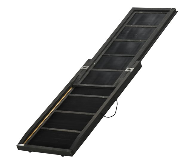Conforama PawHut Rampa para Perros de Madera 165x43x6 5 cm Rampa Plegable para Mascotas con Alfombra Antideslizante Escalera Portátil para Coche Carga 40 kg Negro