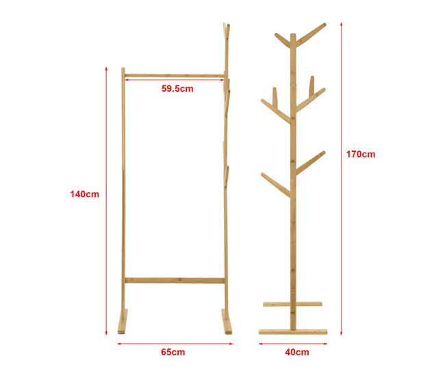 Conforama Pechero Nordreisa De Bambú En Ruedas 65x40x170 Cm Natural [en.casa]