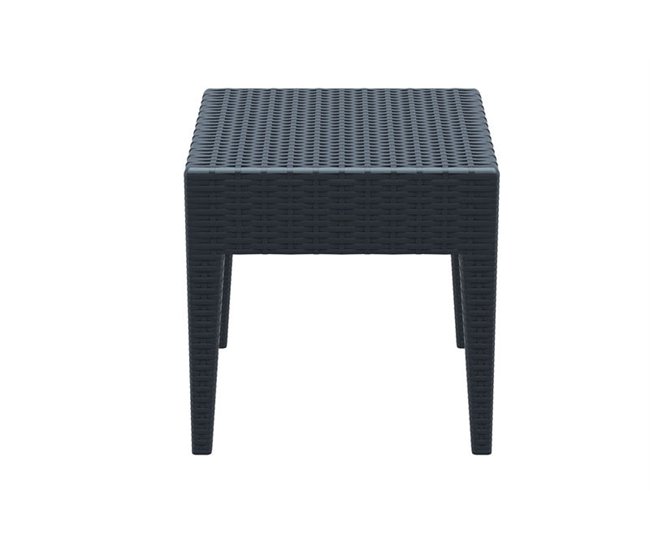 Conforama Pequeña Mesa De Exterior Diseño Simple Gris Oscuro 45 X 45 Cm Plástico Polipropileno M10_004952