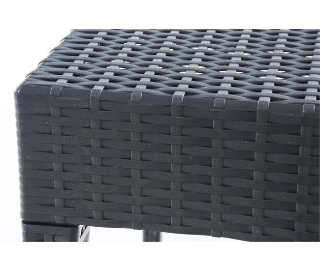 Conforama Pequeña Mesa De Exterior Diseño Simple Gris Oscuro 45 X 45 Cm Plástico Polipropileno M10_004952