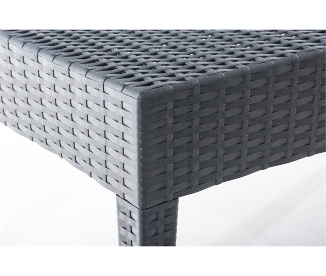 Conforama Pequeña Mesa De Exterior Diseño Simple Gris Oscuro 45 X 45 Cm Plástico Polipropileno M10_004952