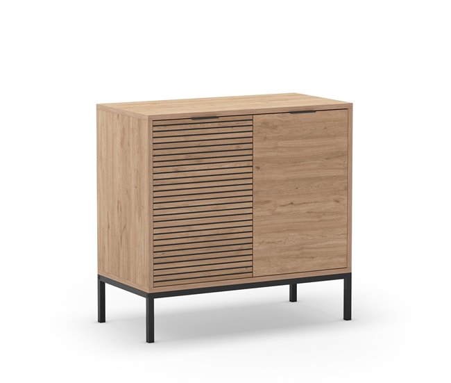 Conforama Pequeño Buffet De 2 Puertas Y Patas De Metal Ariel - L80 Cm