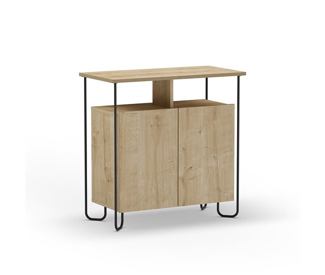 Conforama Pequeño Buffet De 2 Puertas Y Patas De Metal Dilly - L80 Cm