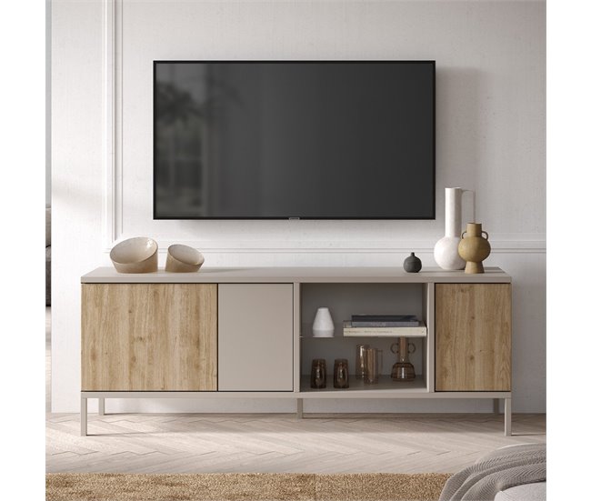 Conforama Pequeño Mueble TV 3 Puertas Y 1 Nicho L160 Cm - GENT