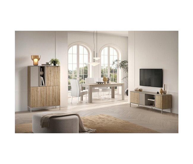 Conforama Pequeño Mueble TV 3 Puertas Y 1 Nicho L160 Cm - GENT