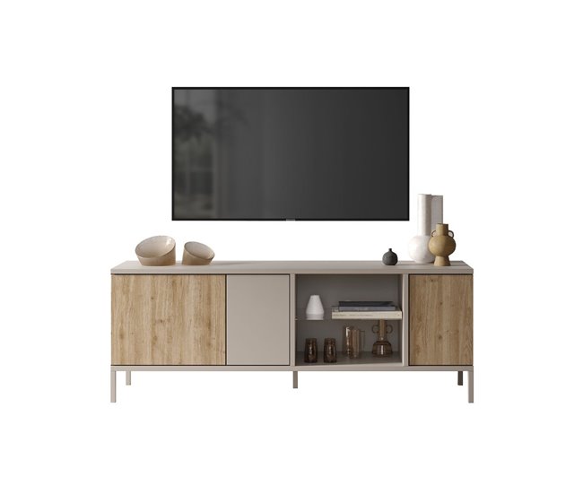 Conforama Pequeño mueble TV 3 puertas y 1 nicho L160 cm - GENT