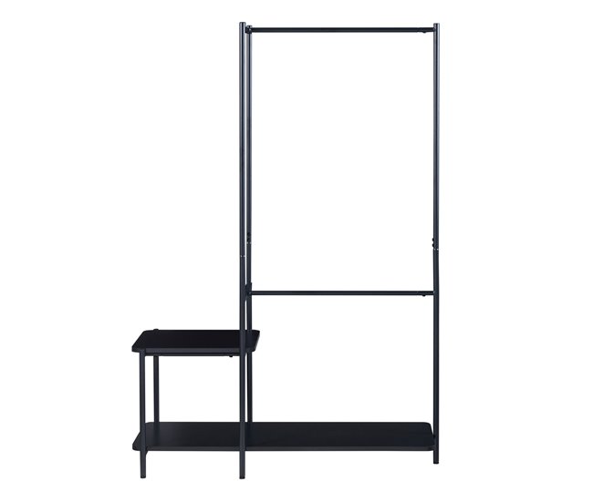 Conforama Perchero Burro Bø Con 2 Estantes 2 Barras Acero 150x100x34cm - Negro [en.casa]