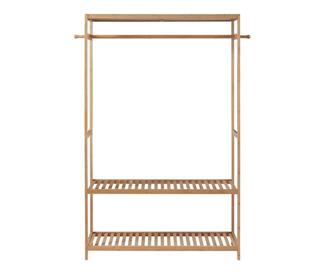 Conforama Perchero Burro Herøy Con 3 Estantes Perchas Bambú 165x100x35cm - Natural [en.casa]