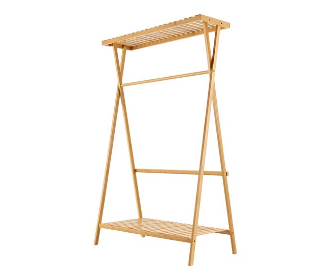Conforama Perchero Burro Horten Con 1 Barra Y 2 Estantes Bambú 140 X 90 X 45 Cm - Color Natural [en.casa]