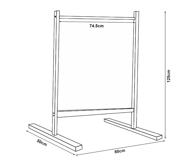 Conforama Perchero Burro Marieham 1 Barra Pino 125x80x50cm - Natural [en.casa]