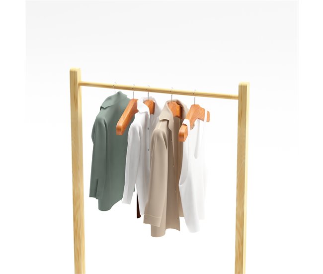 Conforama Perchero Burro Marieham 1 Barra Pino 125x80x50cm - Natural [en.casa]