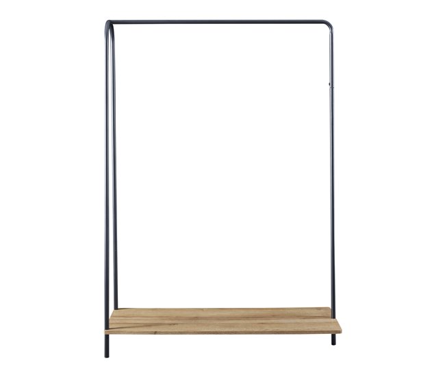 Conforama Perchero Burro Ørbæk Metal/aglomerado 144 X 100 X 35 Cm Negro Efecto Madera [en.casa]