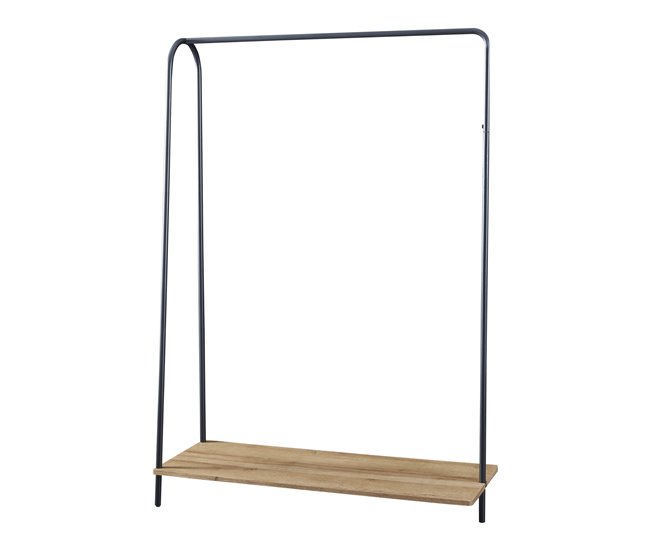 Conforama Perchero burro Ørbæk metal/aglomerado 144 x 100 x 35 cm negro efecto madera [en.casa]