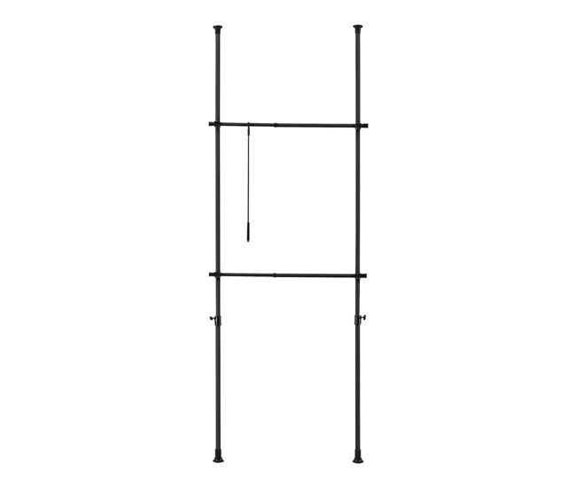 Conforama Perchero Burro Ropa Telescópico Kemi 105-278 X 75 - 115 Cm C66 Máx. 20 Kg Acero Plástico - Negro [en.casa]