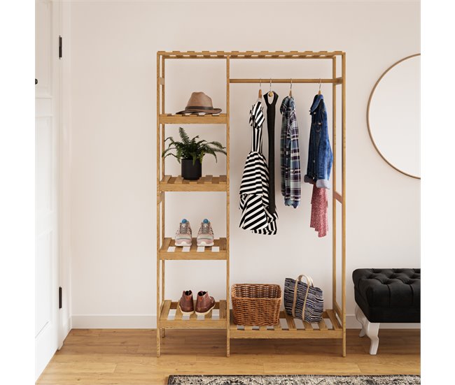 Conforama Perchero Burro Smørum Con 6 Estantes Pino 160 X 100 X 30 Cm Natural [en.casa]