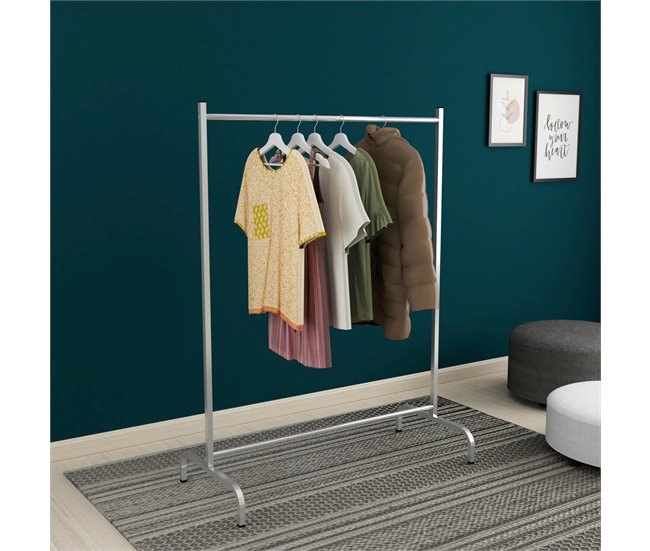 Conforama Perchero Burro Staffanstorp Metal 137 X 104 X 48 Cm Plateado [en.casa]