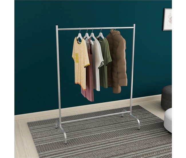 Conforama Perchero Burro Staffanstorp Metal 137 X 104 X 48 Cm Plateado [en.casa]