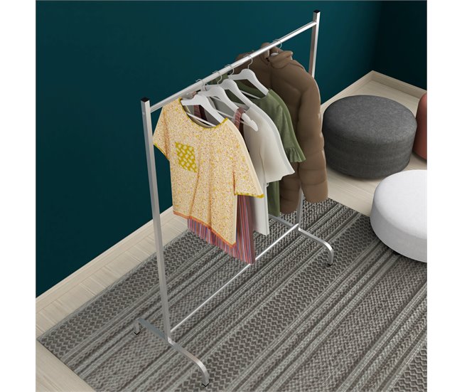 Conforama Perchero Burro Staffanstorp Metal 137 X 104 X 48 Cm Plateado [en.casa]