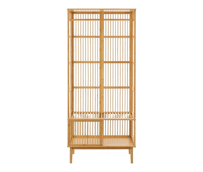Conforama Perchero Burro Vemb Con Compartimento Abierto Bambú 185 X 80 X 45 Cm - Color Natural [en.casa]