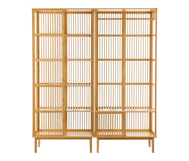 Conforama Perchero burro Vemb y Estantería Trundholm bambú 185 x 160 x 45 cm - Color natural [en.casa]