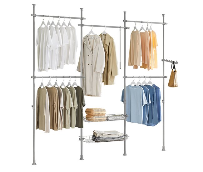 Conforama Perchero de Ropa Telescópico Altura Ajustable SoBuy KLS04-HG